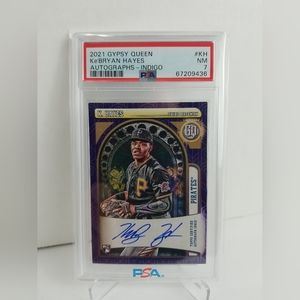 2021 Ke'Bryan Hayes RC Auto Topps Gypsy Queen Indigo 134/150 - PSA 7 NM